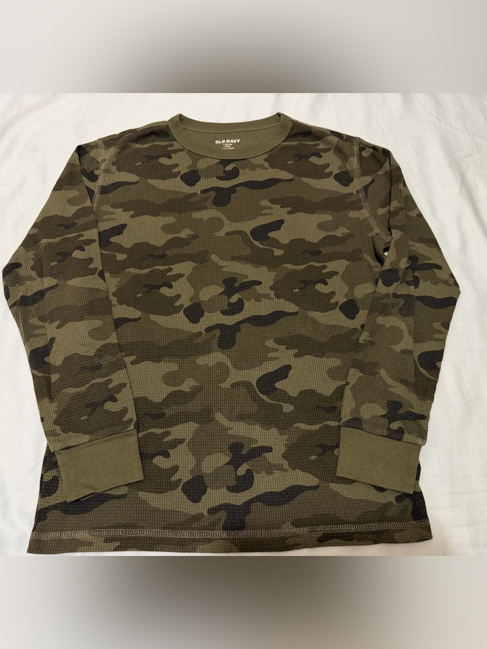 Old Navy Men’s Camouflage Crewneck Thermal Sweater - Olive & Black